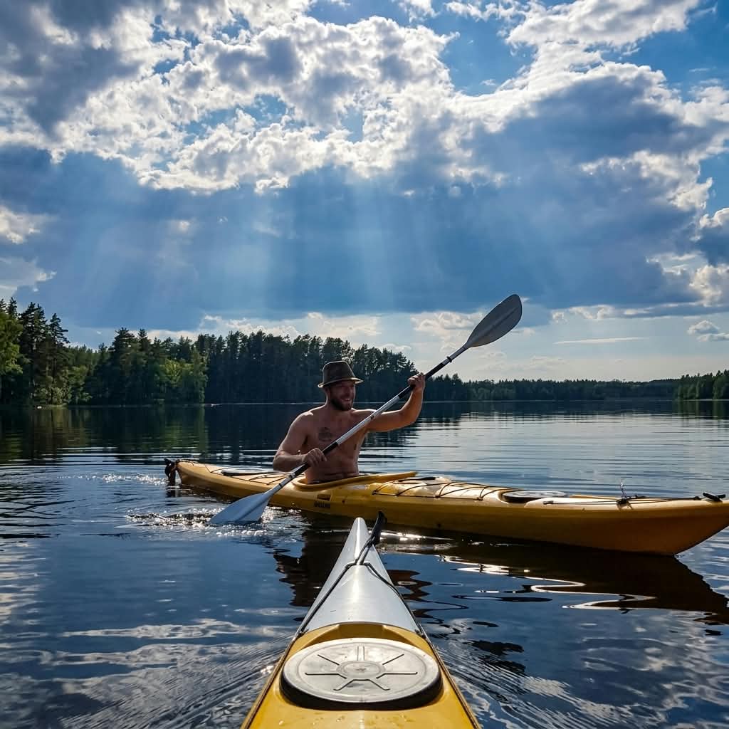 Paddling med fiskekajaken
